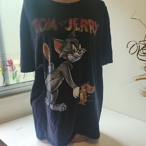 Tom and Jerry Vintage Black T-Shirt, No Tags